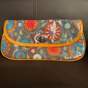 Waterproof multi-colored cosmetic case/clutch-10” x 5”